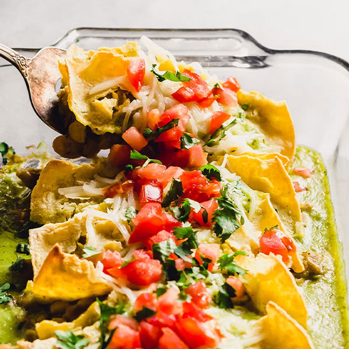 White Bean Green Chili Enchiladas