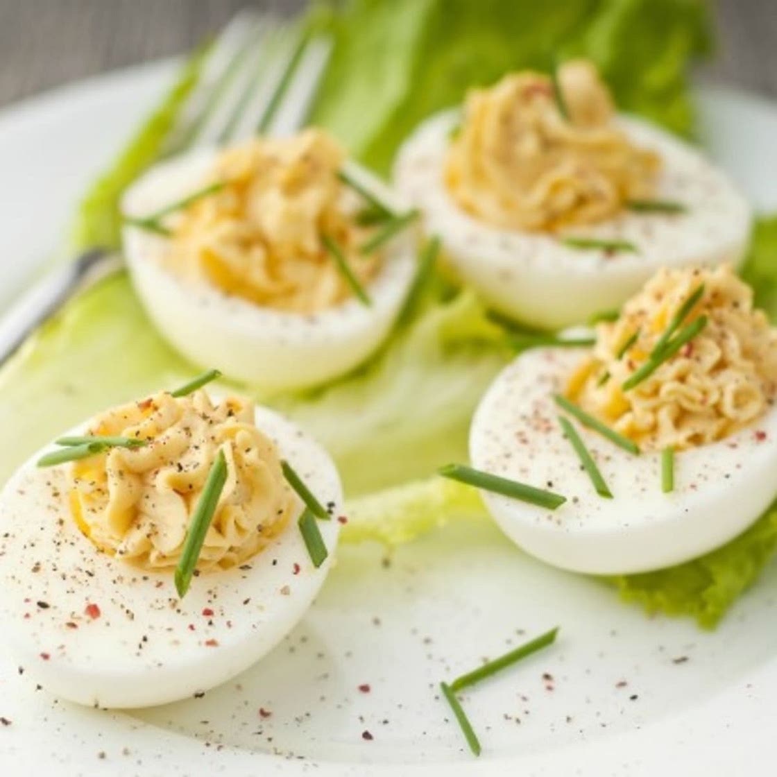Parmesan Chive Deviled Eggs