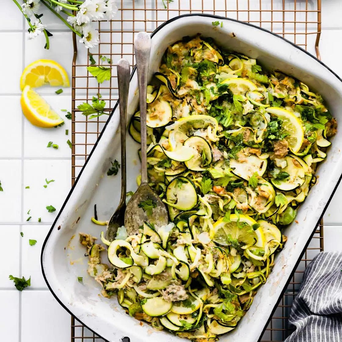 Keto Green Chile Tuna Casserole (with zucchini noodles )