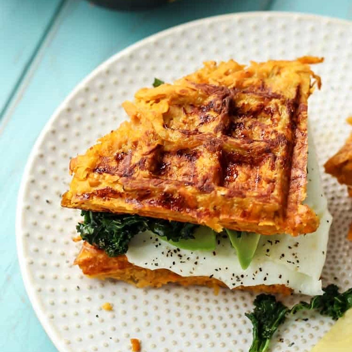 Paleo Sweet Potato Waffle Breakfast Sandwich