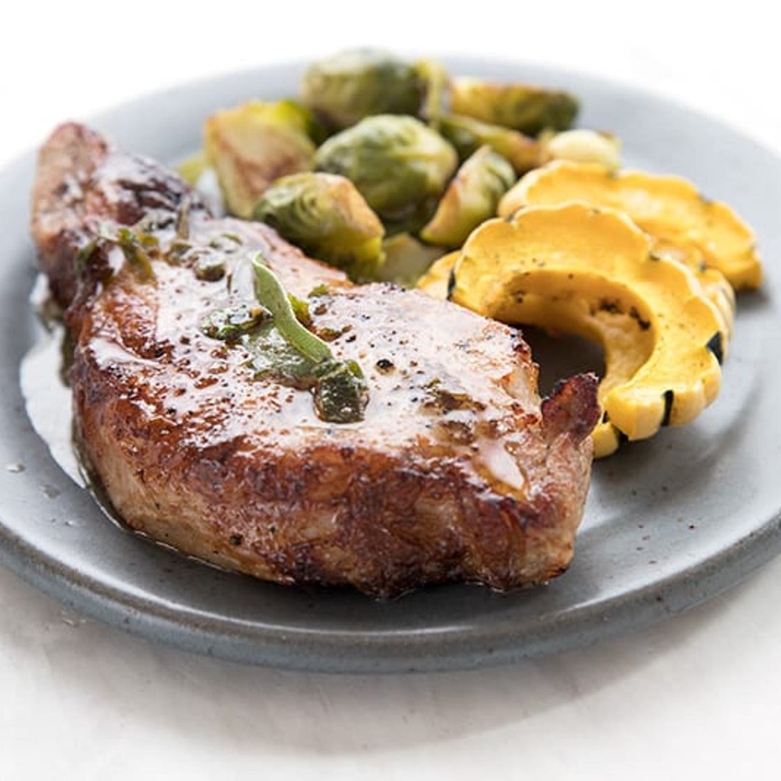 Air Fryer Pork Chops with Brown Butter and Sage
