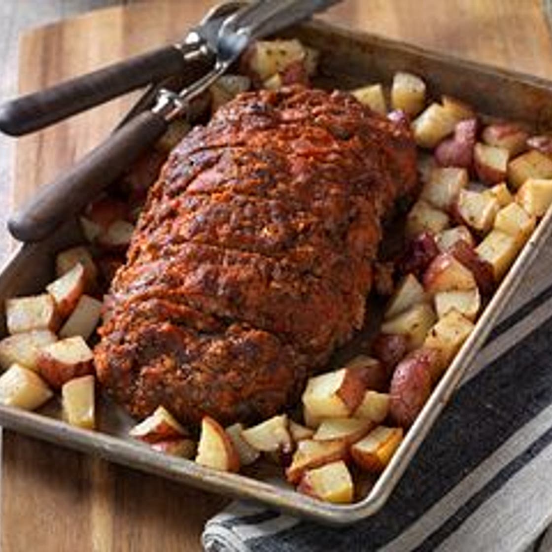 Easy Sheet Pan Meatloaf and Potatoes