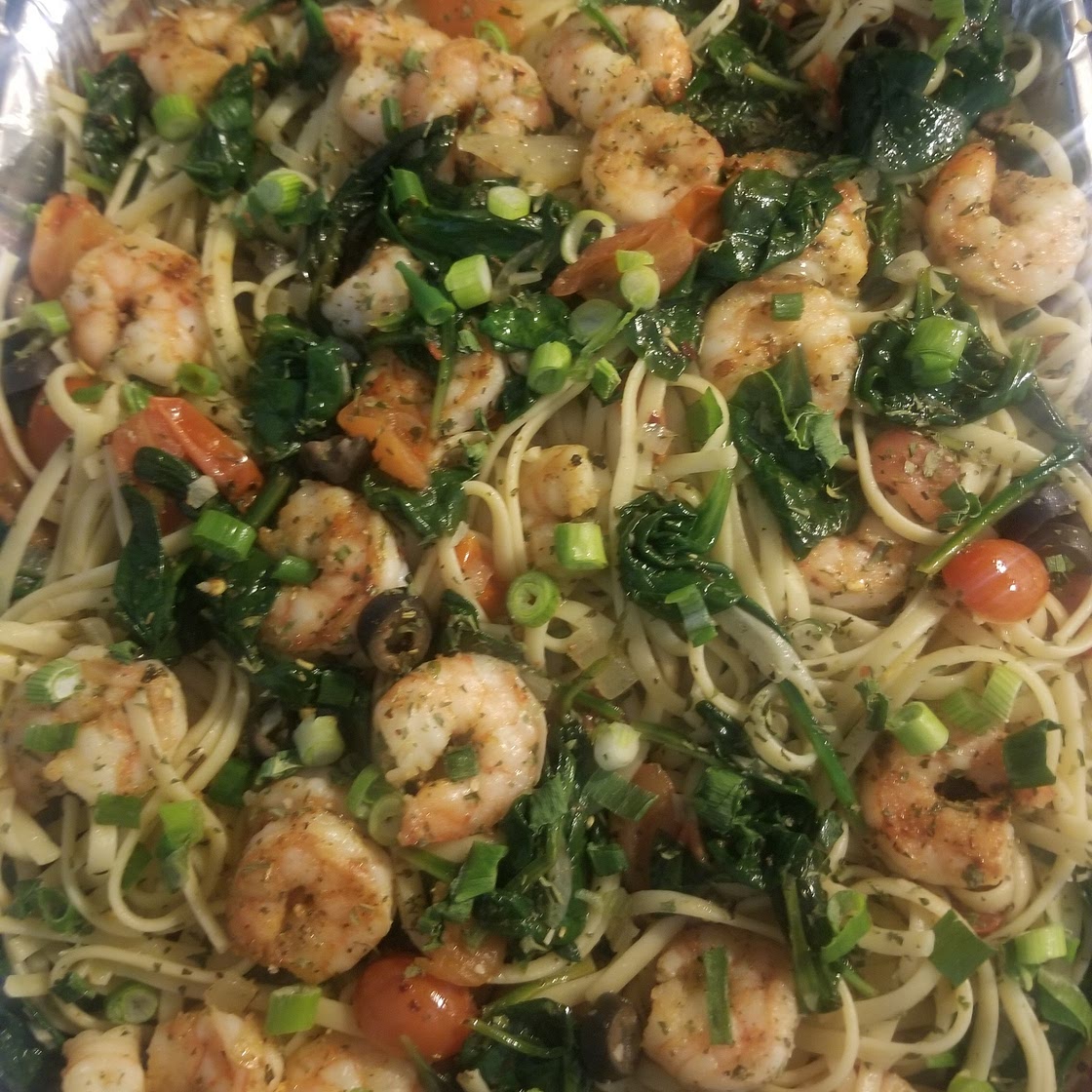 Shrimp Fresca with linguini