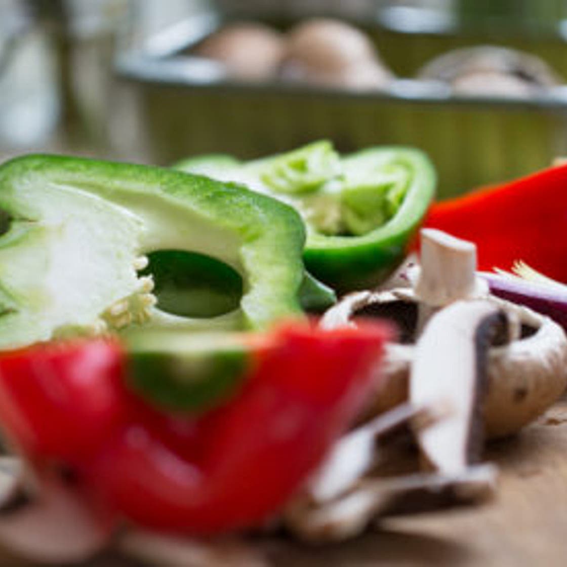 Poached eggs in peppers