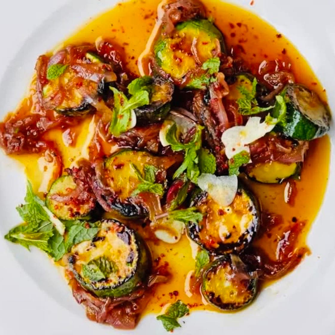 Zucchini in a Sweet & Spicy Sauce.