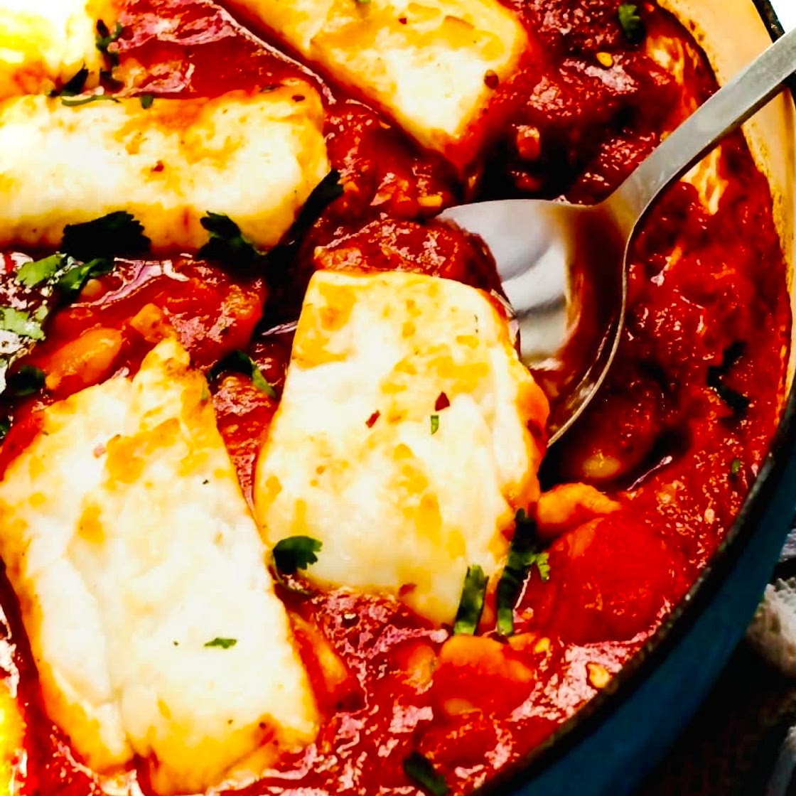 Eggplant with Grilled Halloumi Cheese.