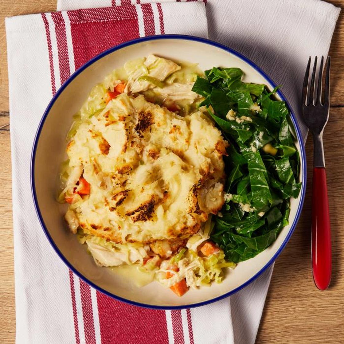 G - 600 Calories or Under - Creamy Chicken Potato-Topped Pie