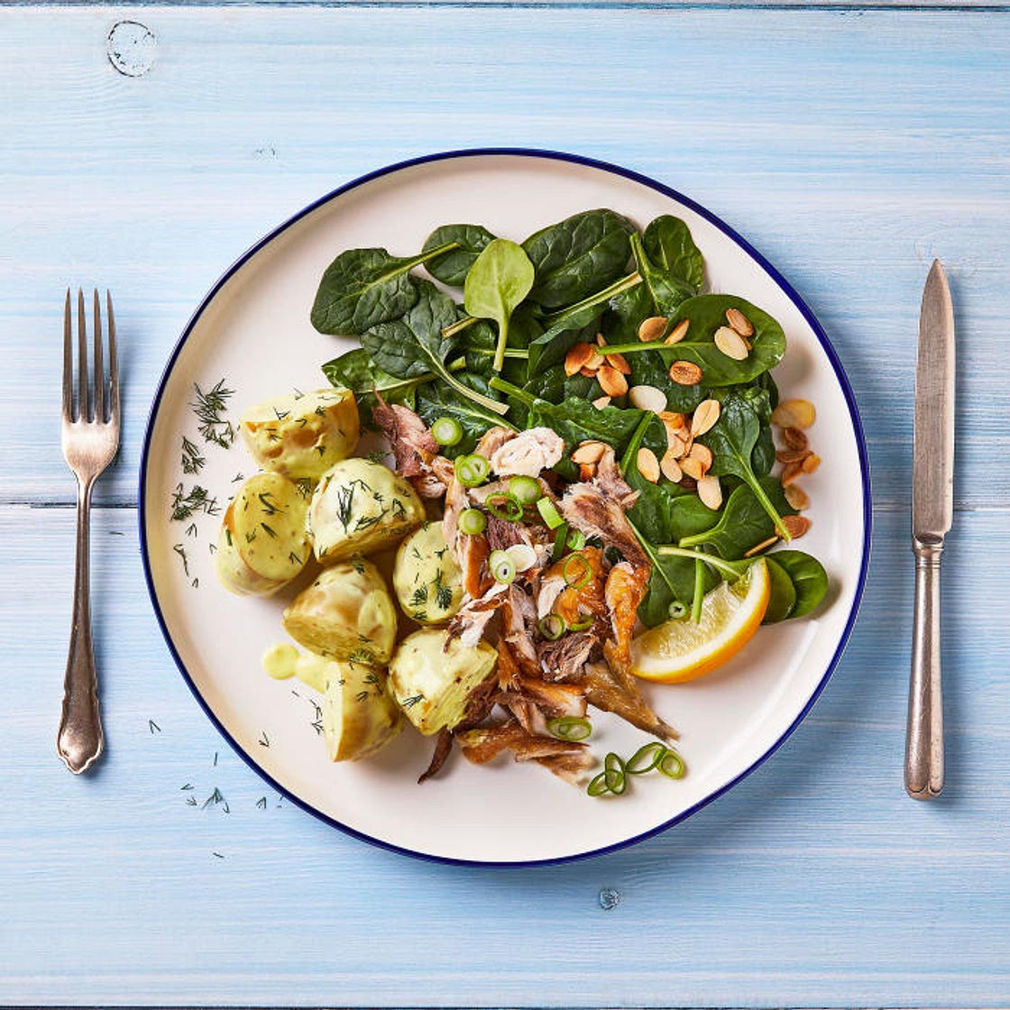 G - Scandi-Style Mackerel & Potato Salad With Spinach