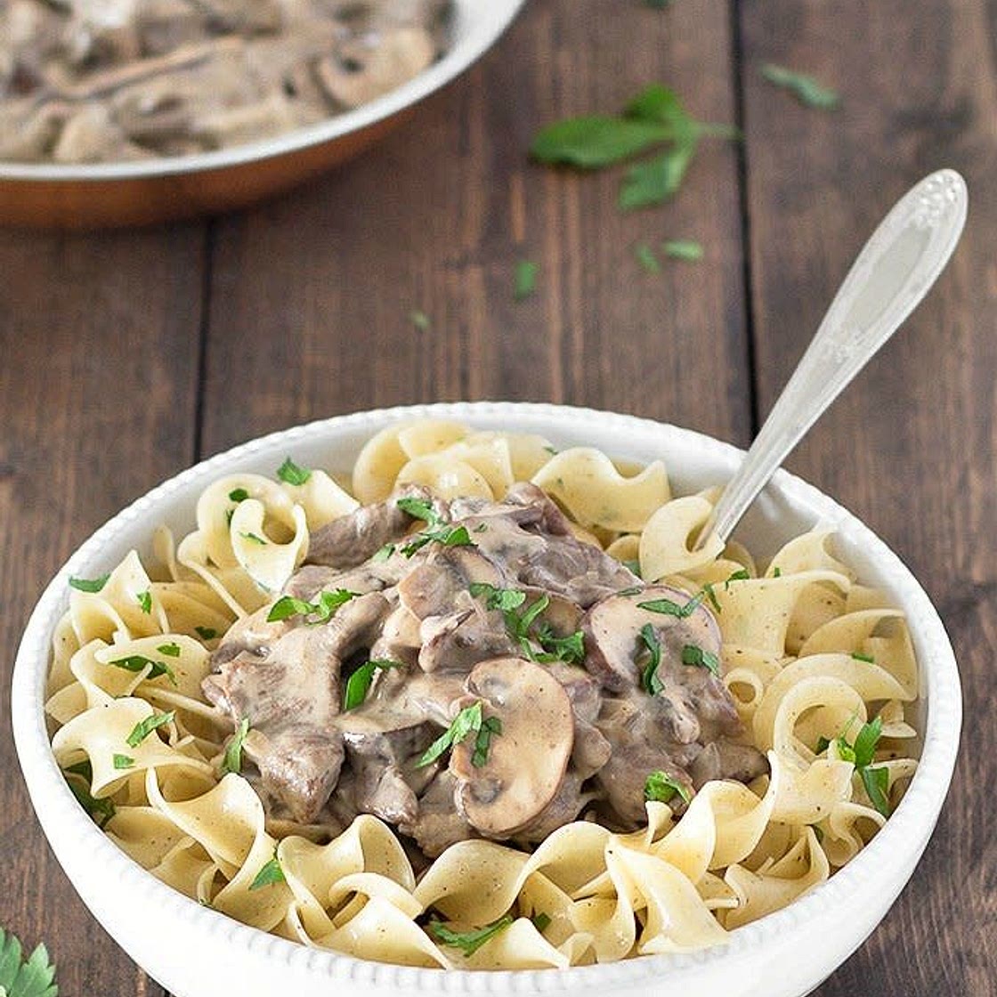 Healthier Beef Stroganoff