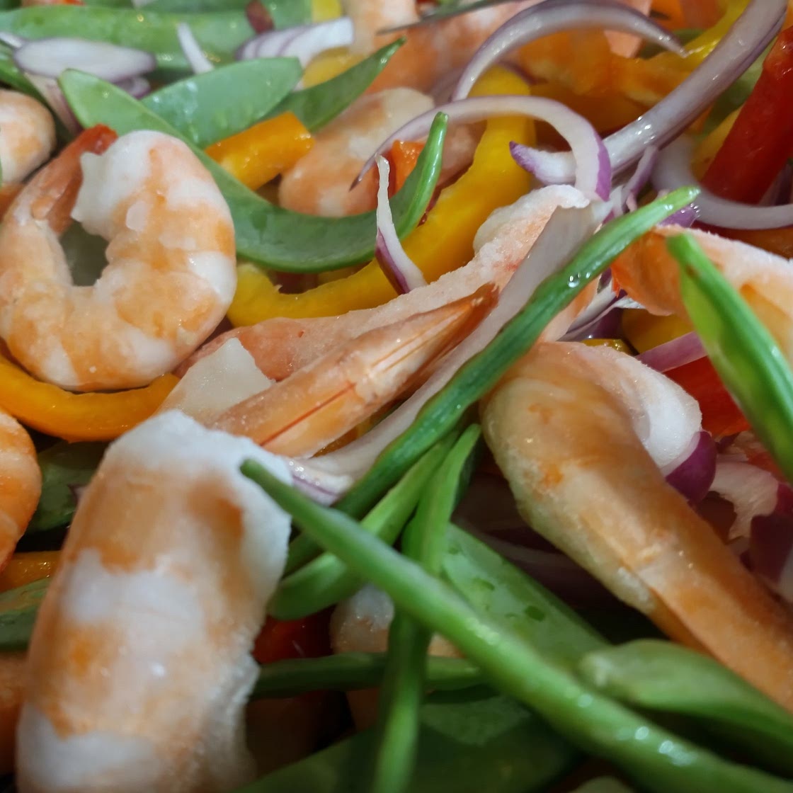 Sweet Chili Shrimp Stir Fry and Freezer Meal
