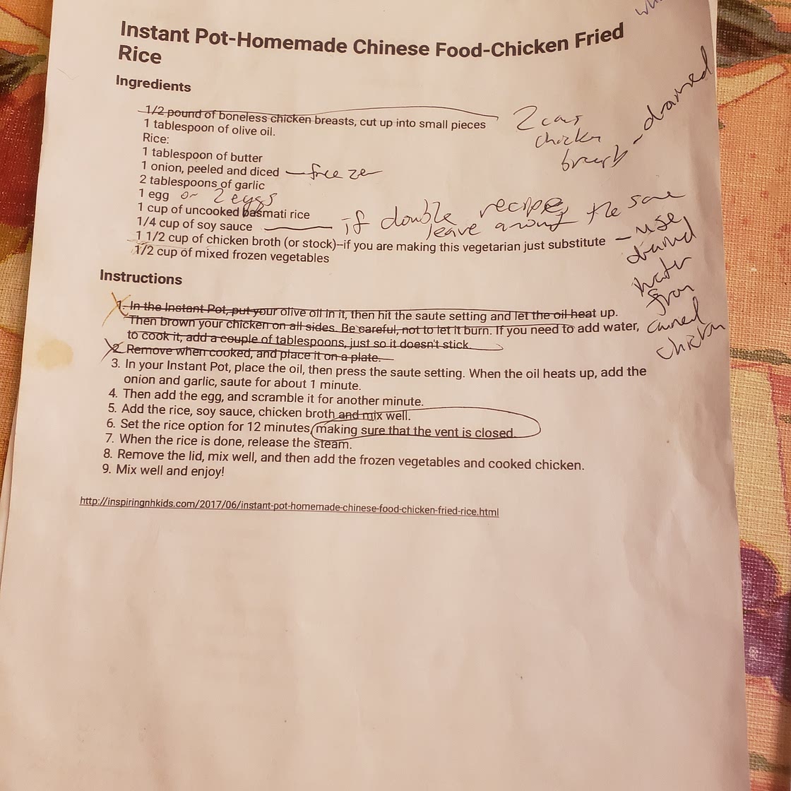 Instant Pot-Homemade Chinese Food-Chicken Fried Rice