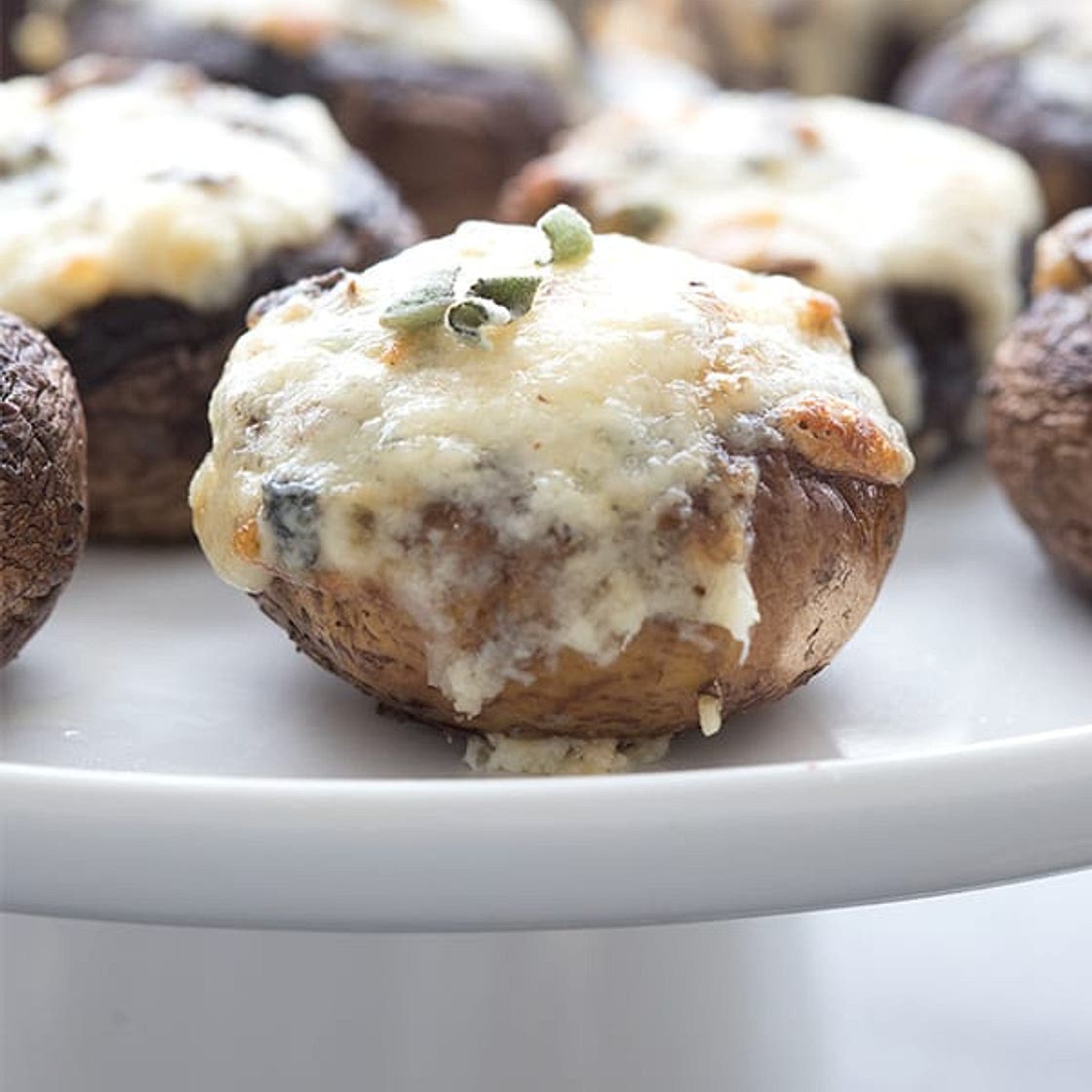 White Cheddar Stuffed Mushrooms