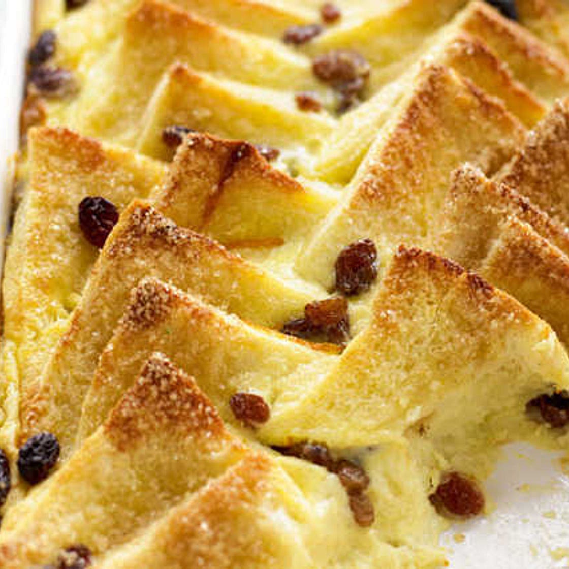 Creamy bread and butter pudding
