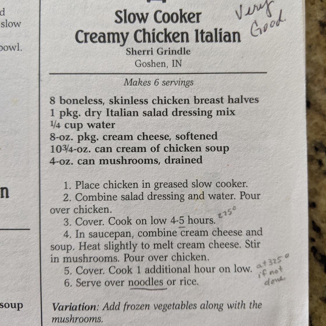 Slow Cooker Creamy Chicken Italian