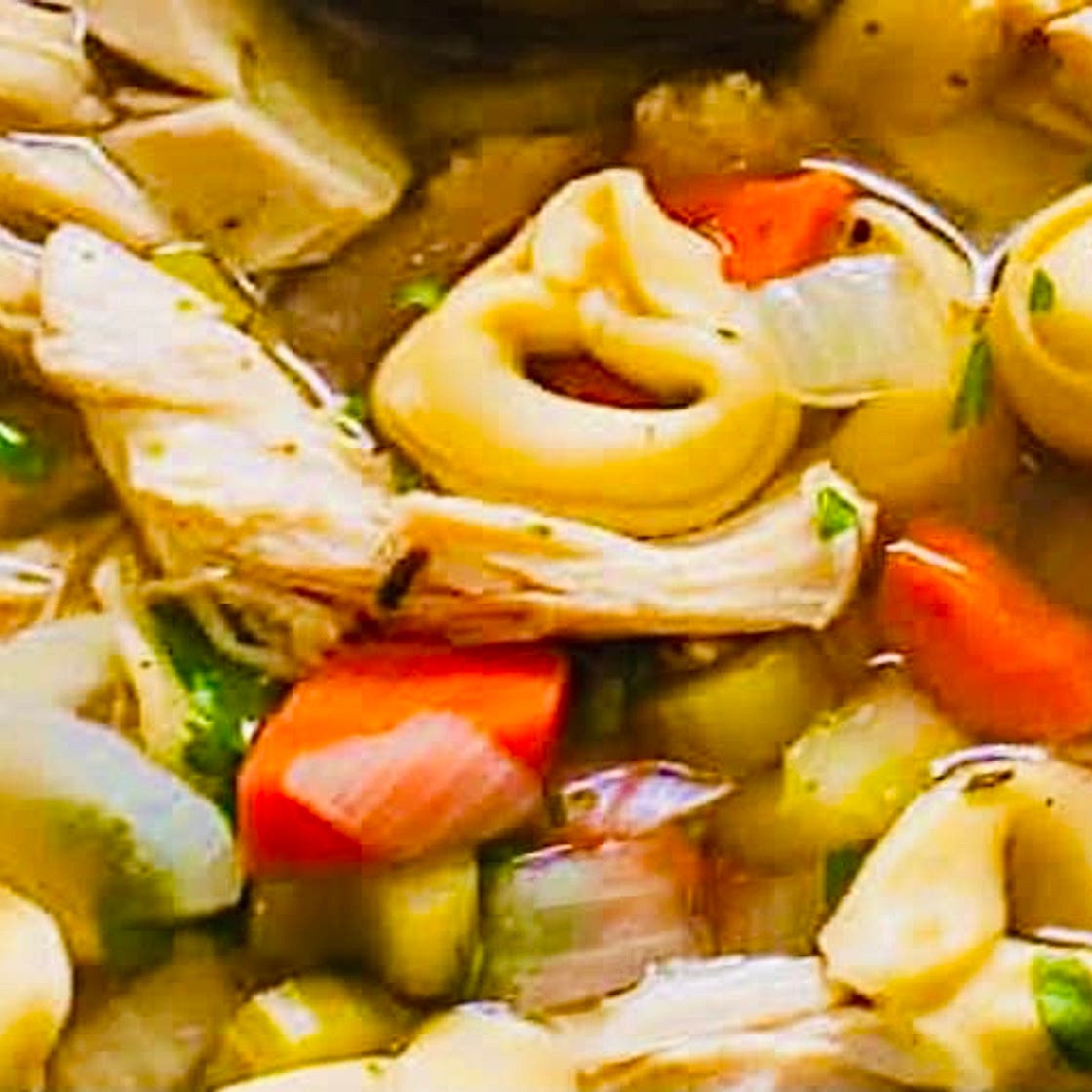 Chicken Soup with Ricotta & Spinach Tortellini.