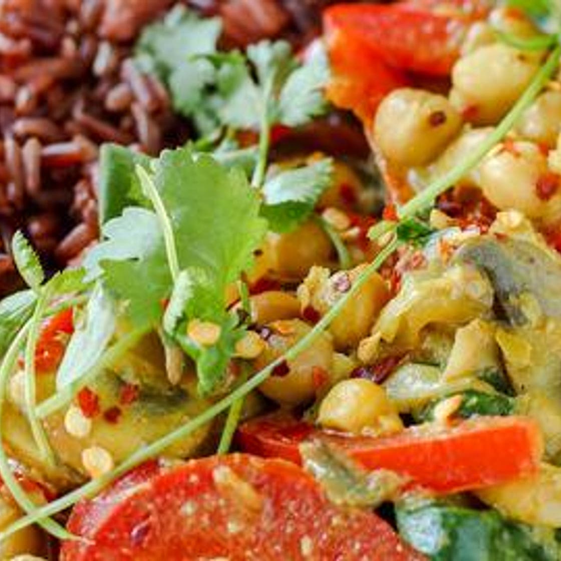Mushroom & Chickpea Coconut Curry