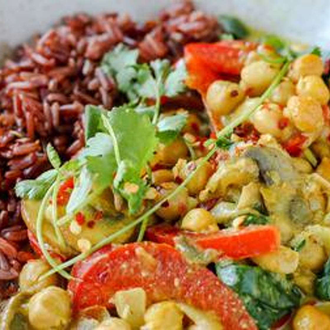 Mushroom & Chickpea Coconut Curry