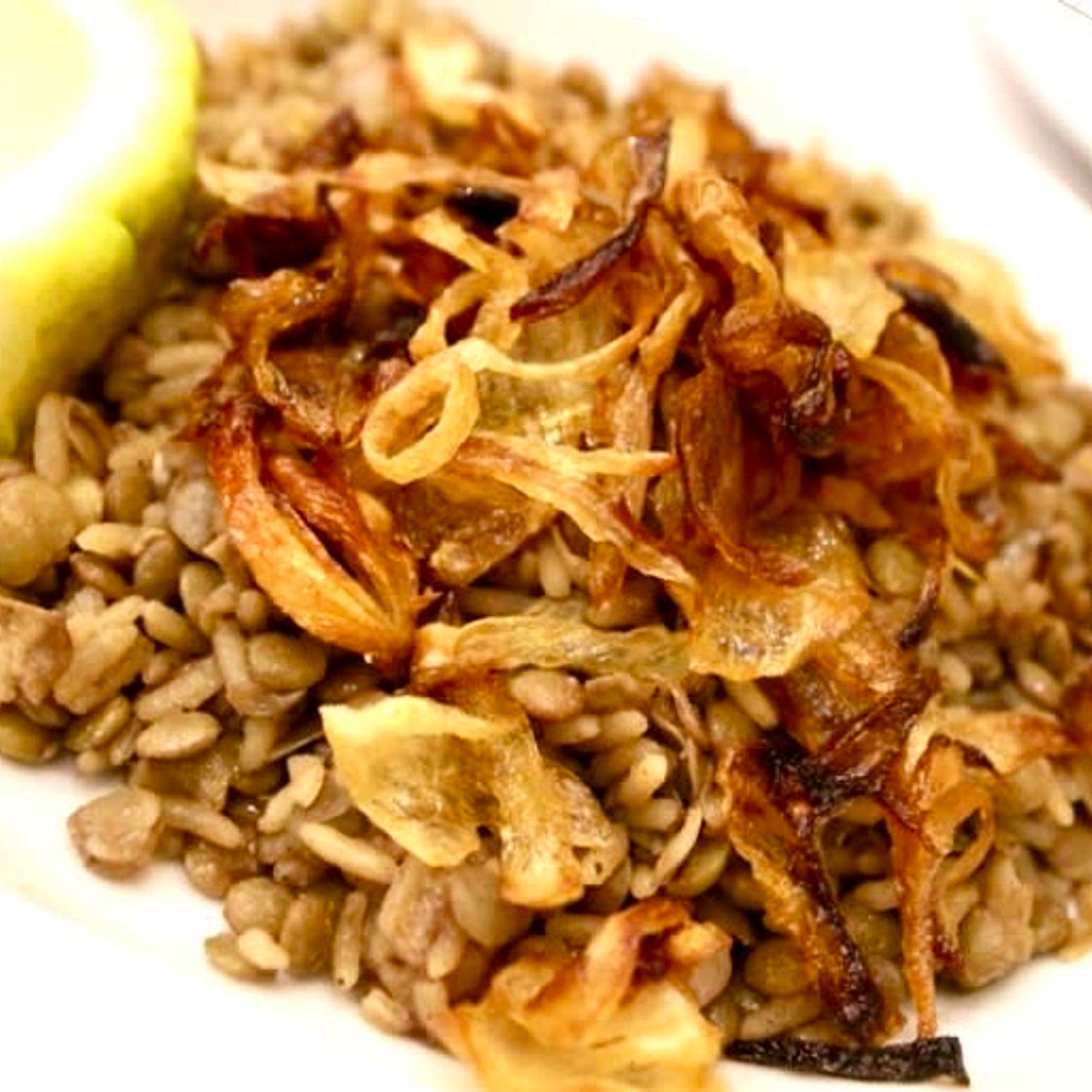 Mdardara / مدردرة Lentils & Rice with Caramelized Onion