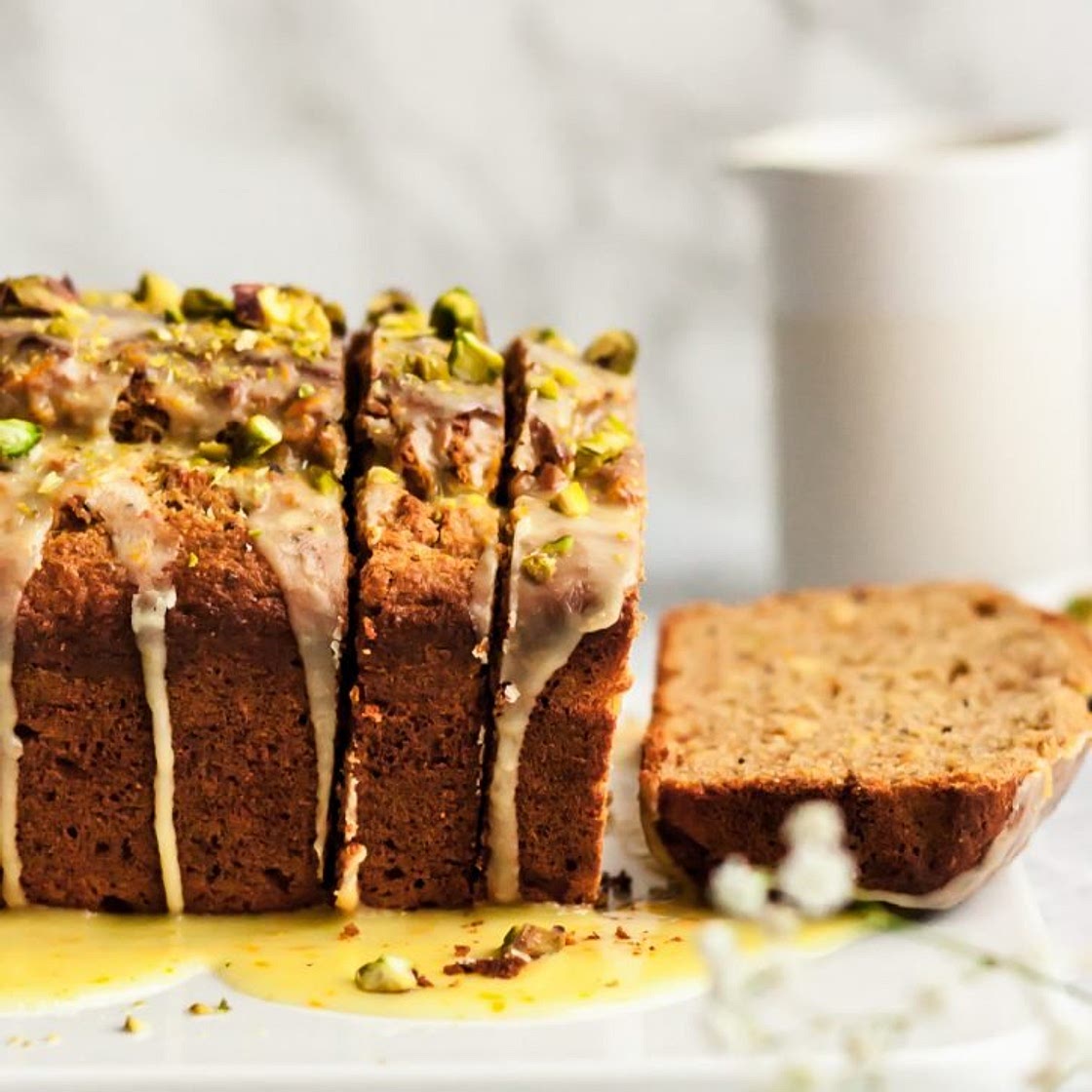 Pistachio Cardamom Orange Yogurt Bread