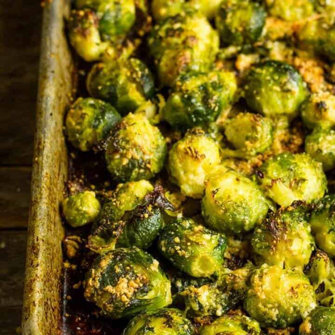 Smashed Brussels Sprouts with Parmesan