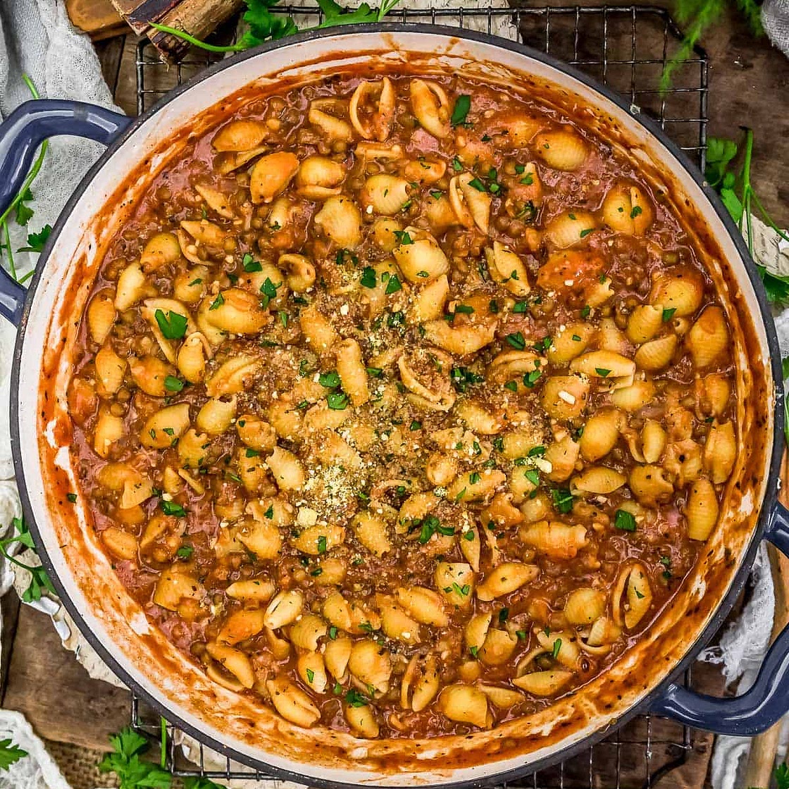 Creamy Lentils and Shells - Monkey and Me Kitchen Adventures