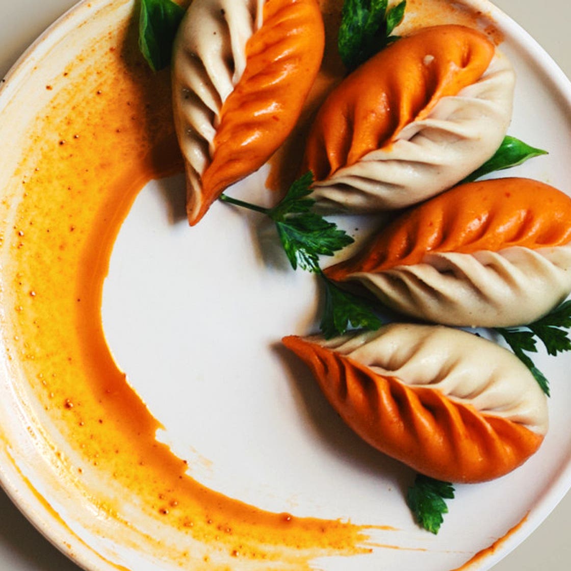 Sweet Potato, Pork, and Chili Crisp Dumplings