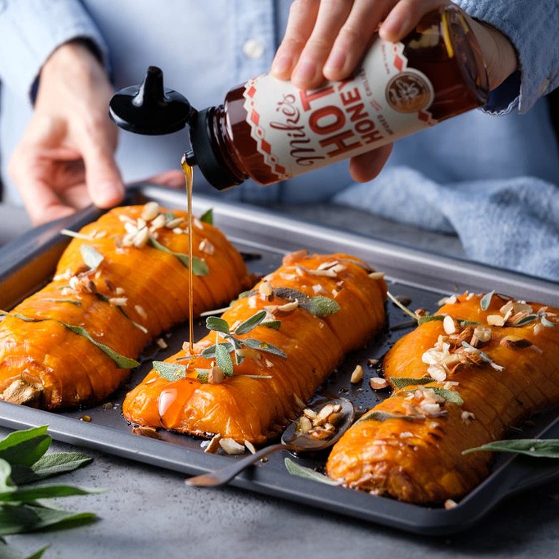 Hot Honey Hasselback Squash
