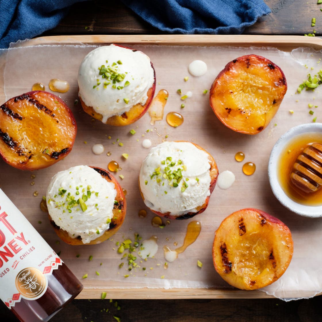 Hot Honey Grilled Peaches
