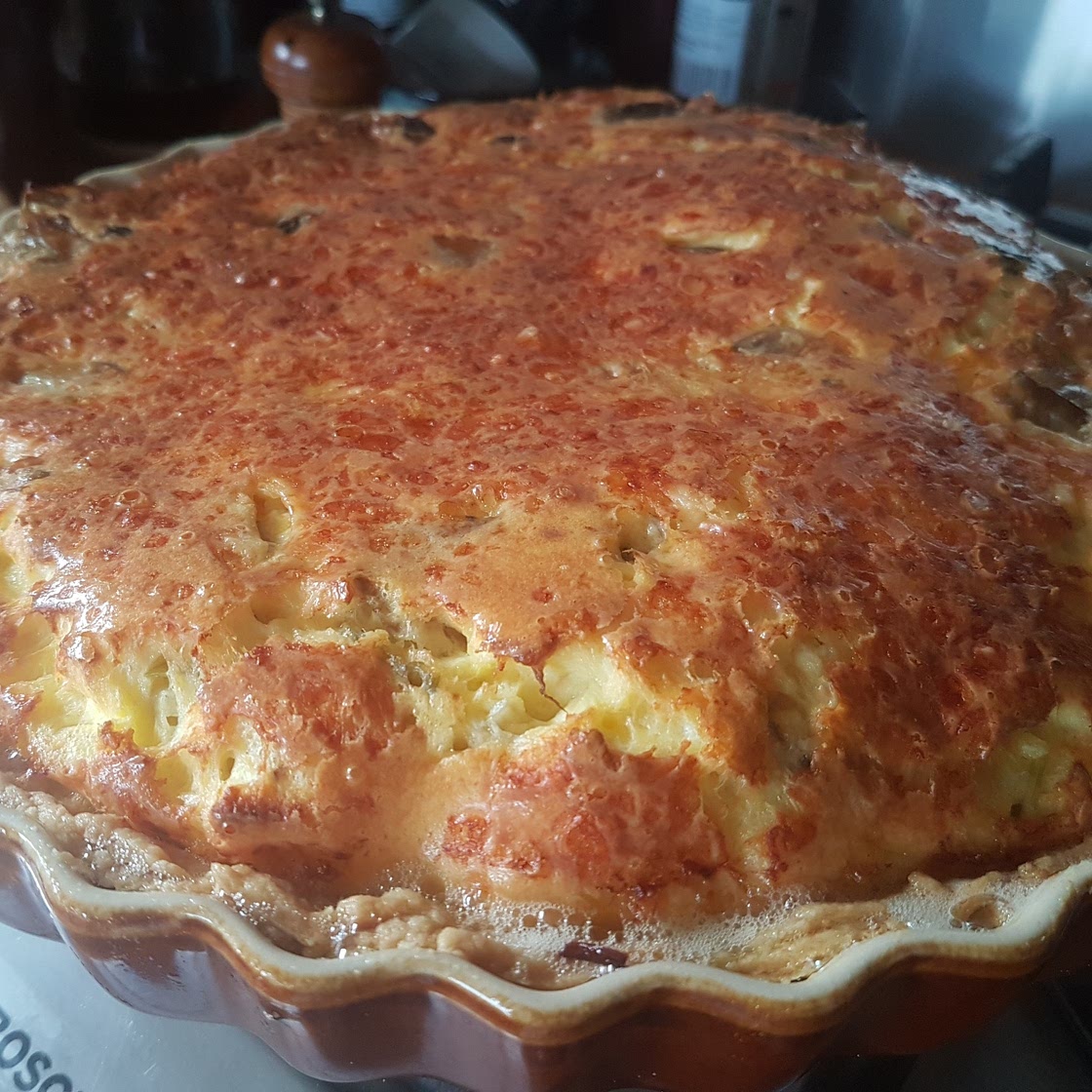 Quiche Lorraine traditional simple with lardons