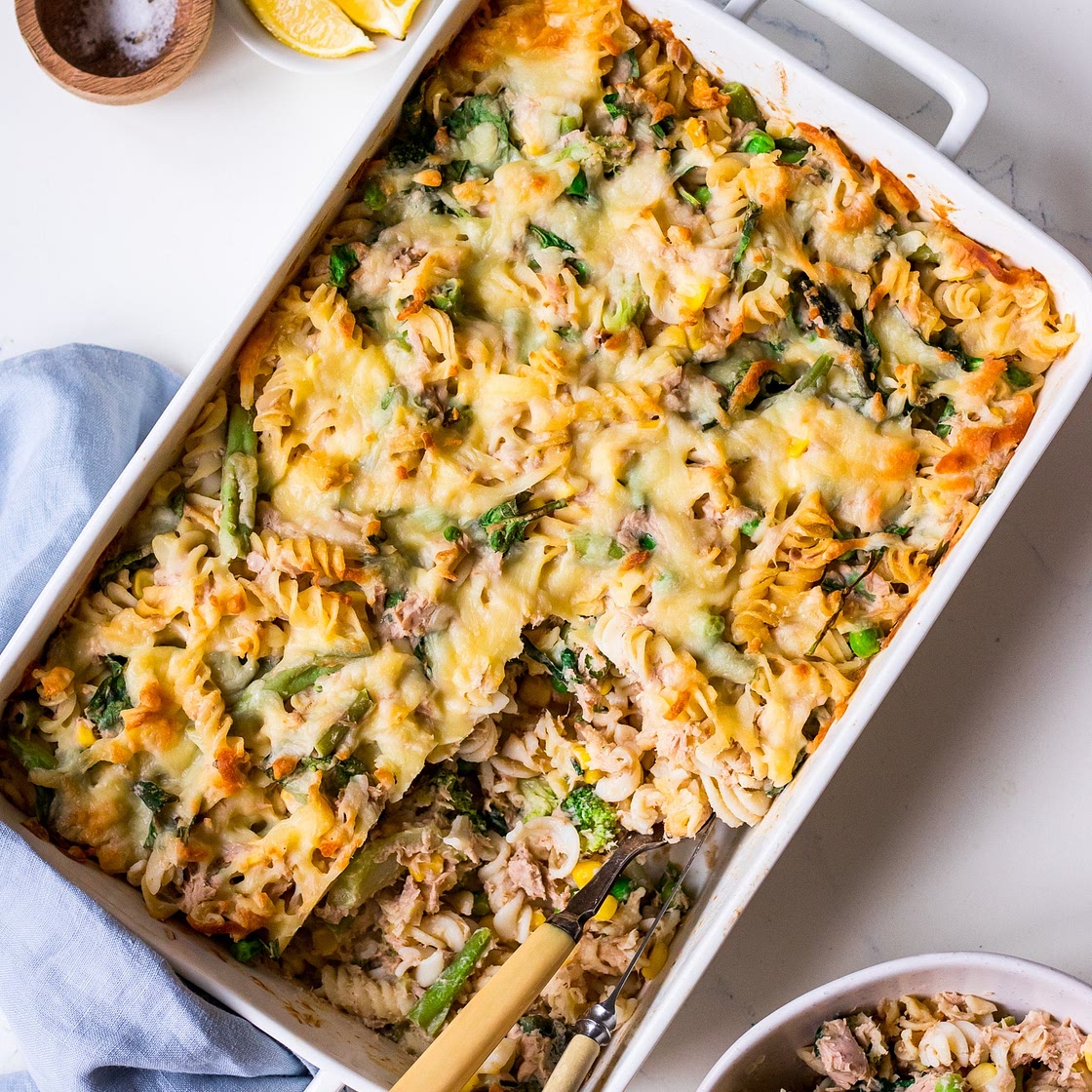 Healthier Creamy Tuna Pasta Bake