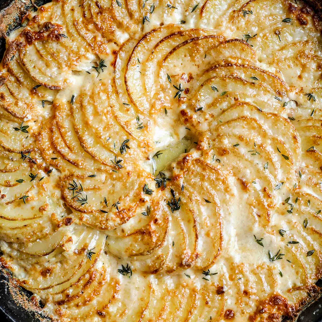 Crispy Parmesan and Gruyere Potato Gratin — Flourishing Foodie