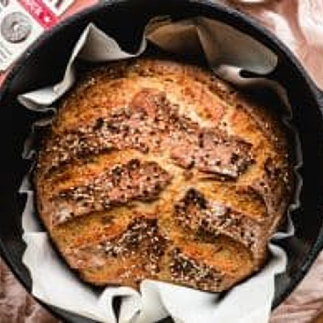 Dutch Oven Bread with Cheddar and Everything Bagel Seasoning