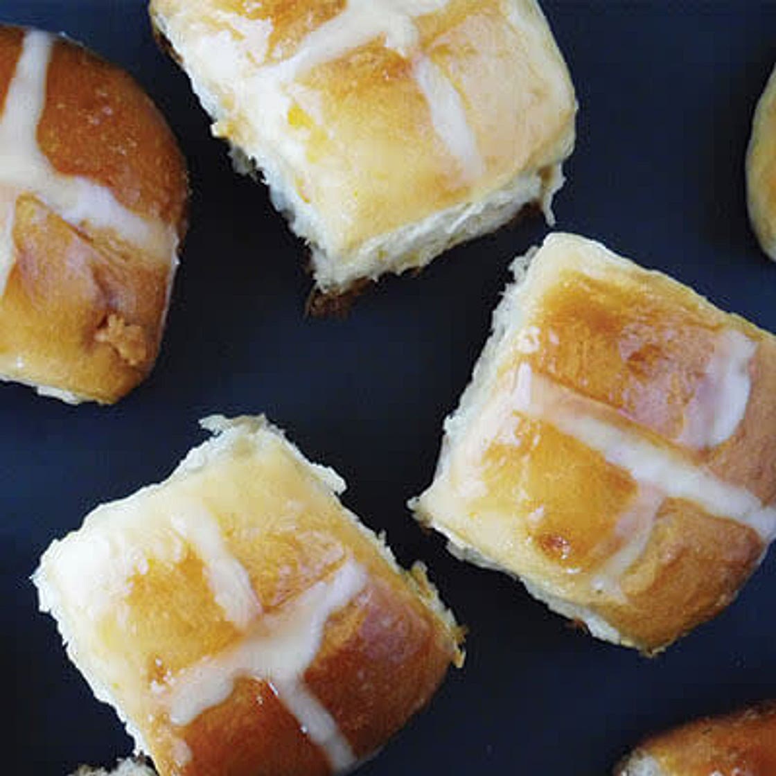 IVOIRE AND CANDIED KUMQUAT HOT CROSS BUNS