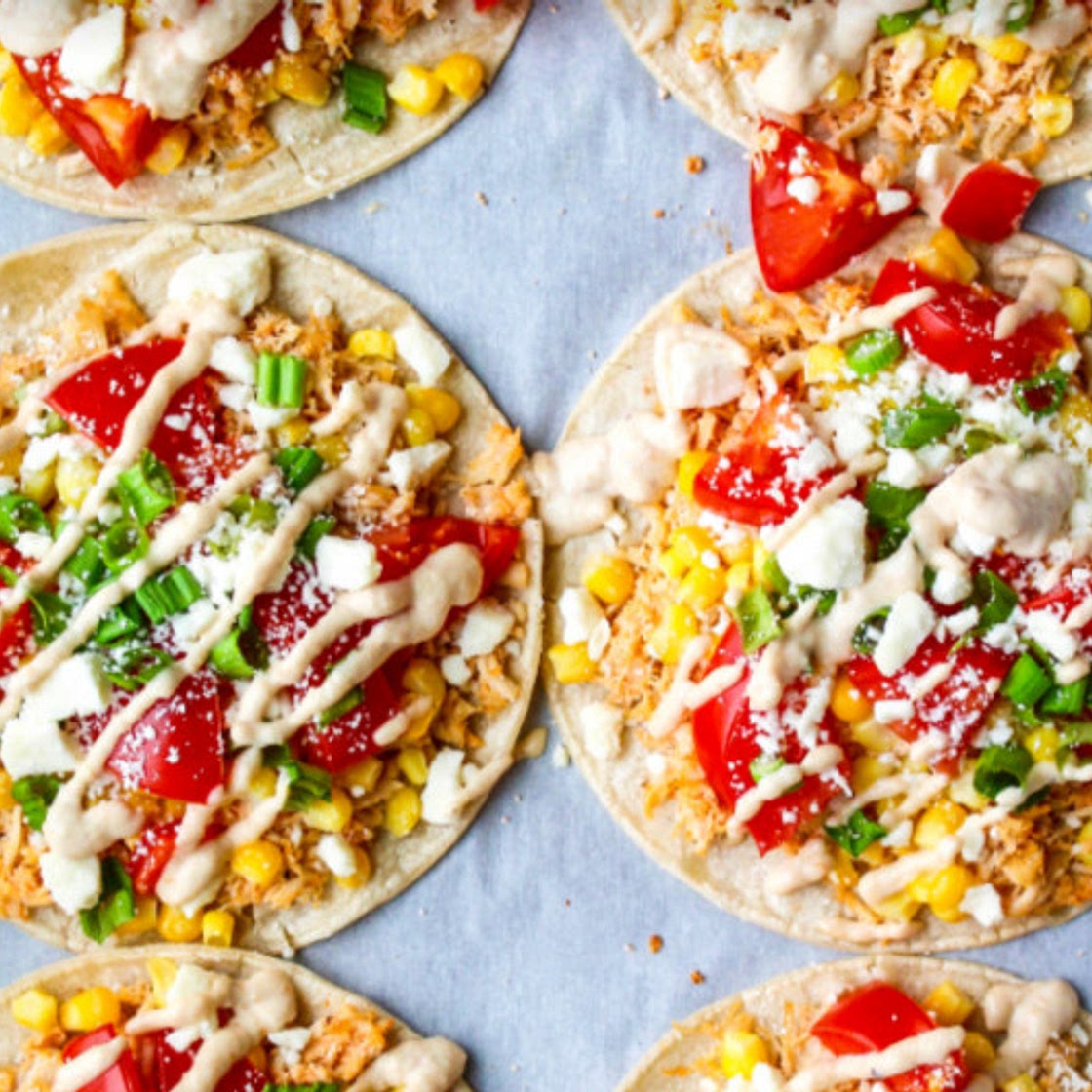 Buffalo Chicken Tostadas