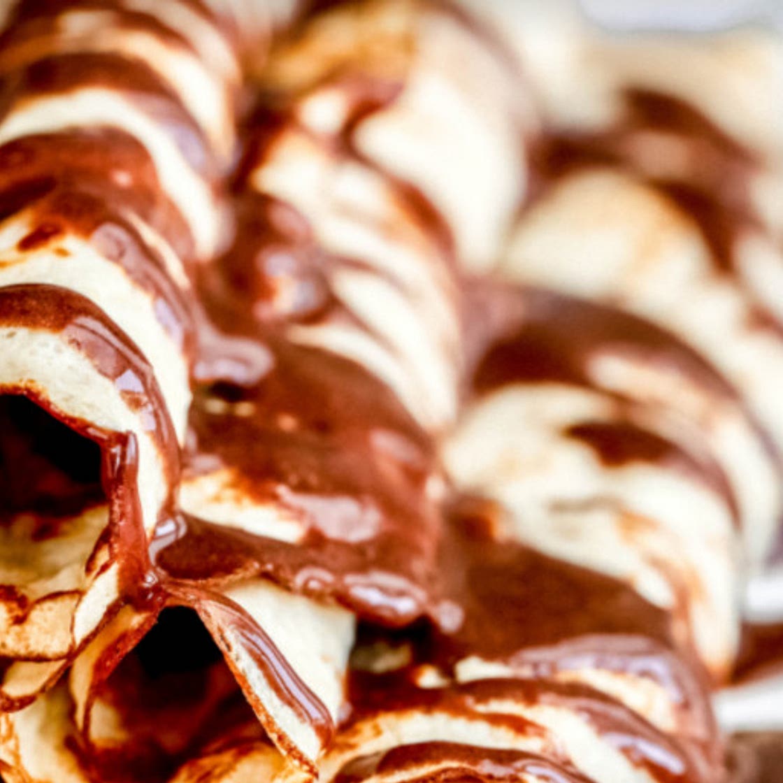 Chocolate Glazed Banana Crepes
