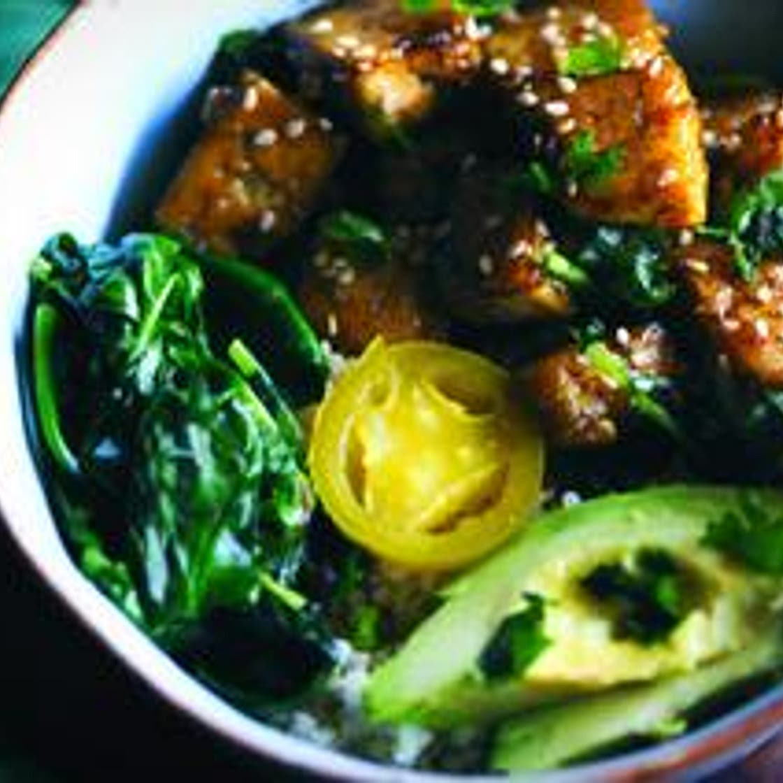Sweet & Spicy Green Power Tofu Quinoa Bowl (Gluten-Free, Vegan)