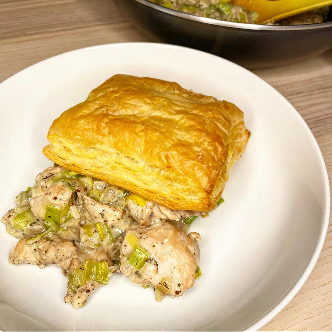 Deconstructed Chicken & Leek Pie
