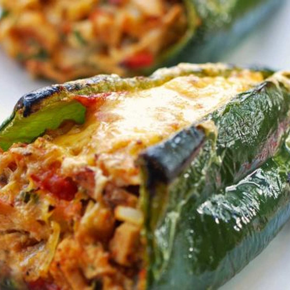 Chicken-Stuffed Poblano Peppers