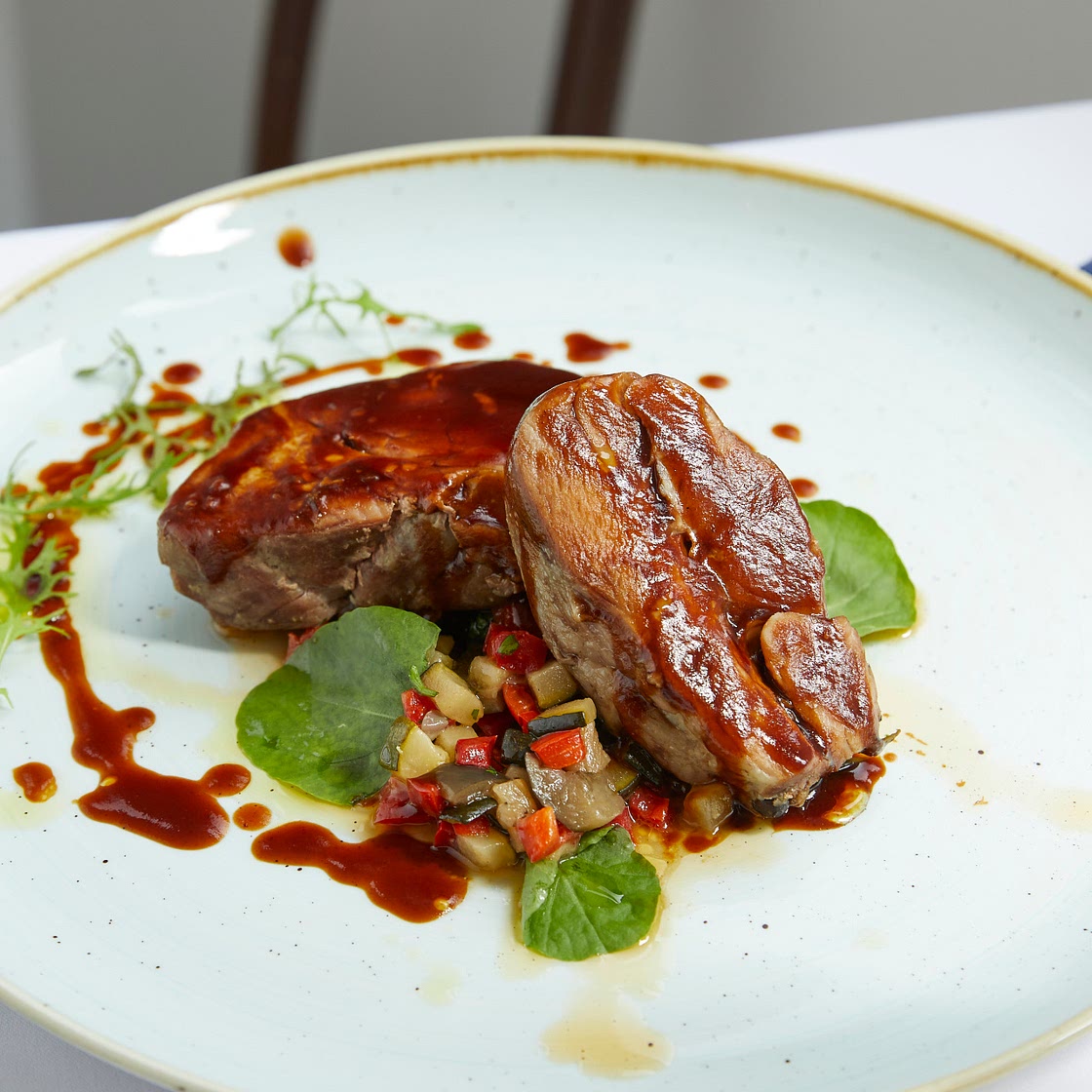 Pork Neck and Ratatouille by I Maccheroni