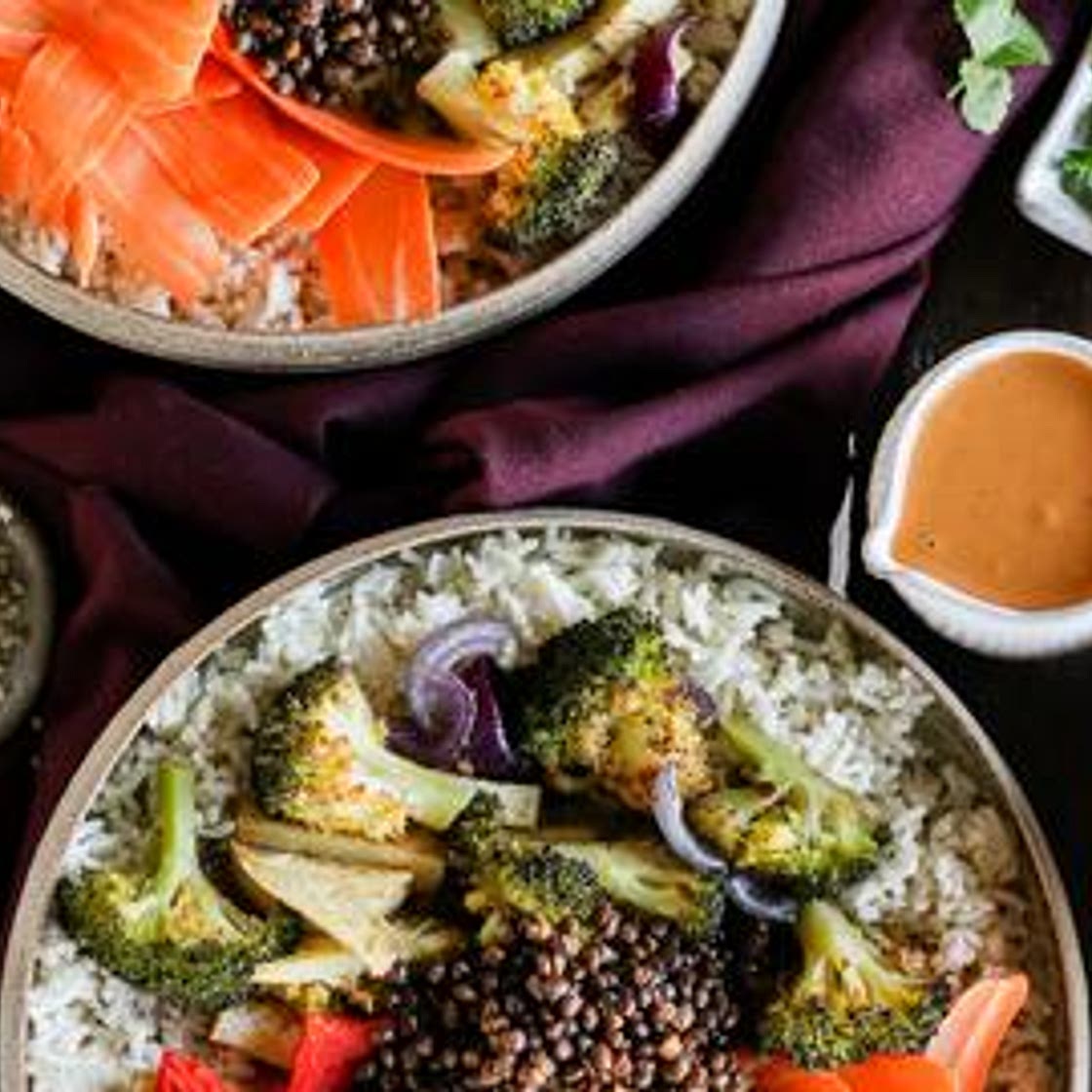 Coconut Roasted Lentil Nourish Bowl
