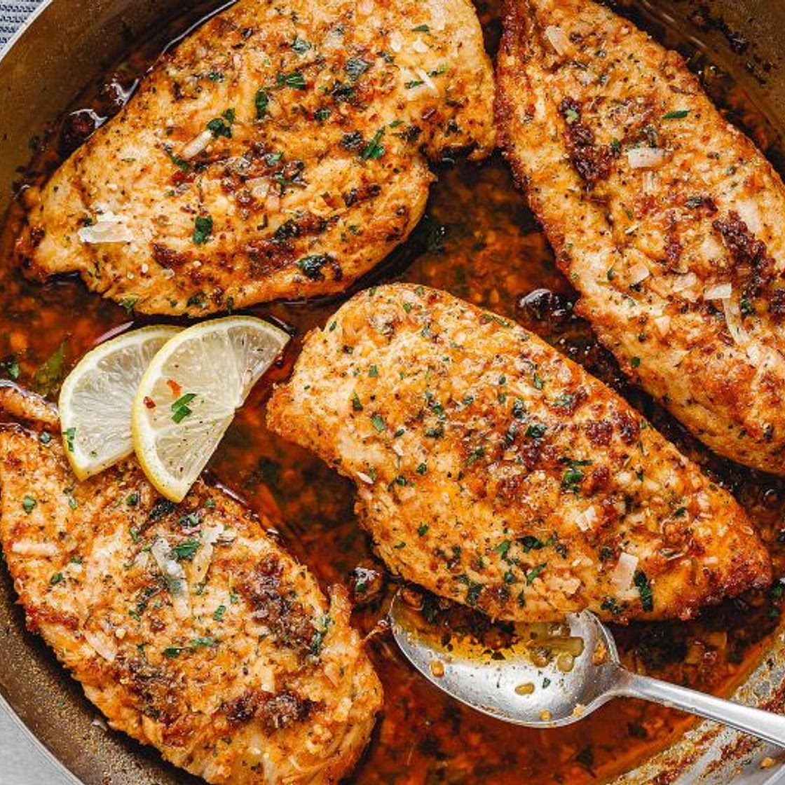 Parmesan Chicken in Lemon Garlic Butter Sauce
