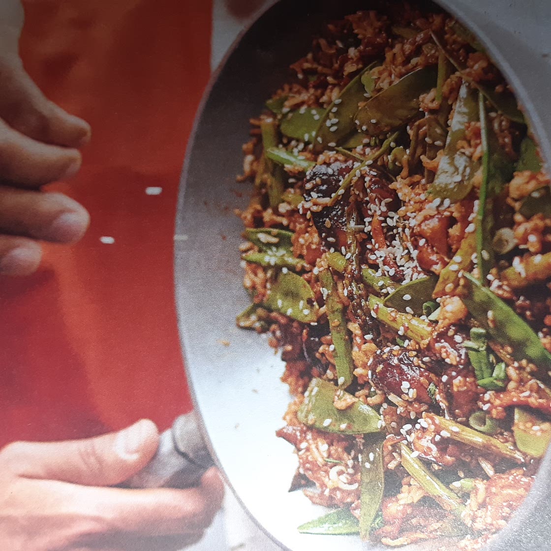 Spring Vegetables with Miso Butter and Teriyaki Rice