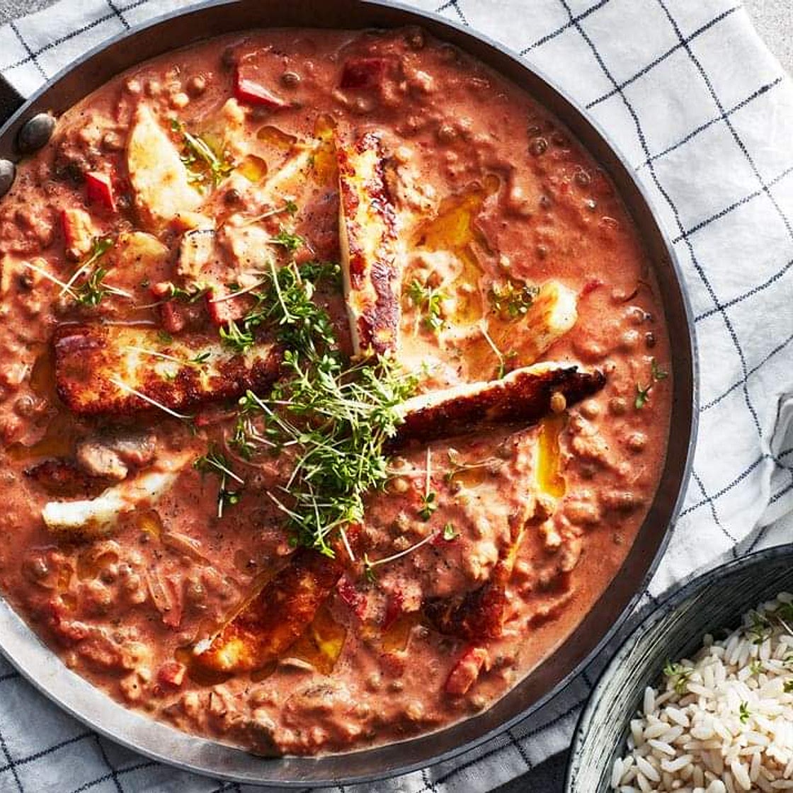 Halloumi stroganoff