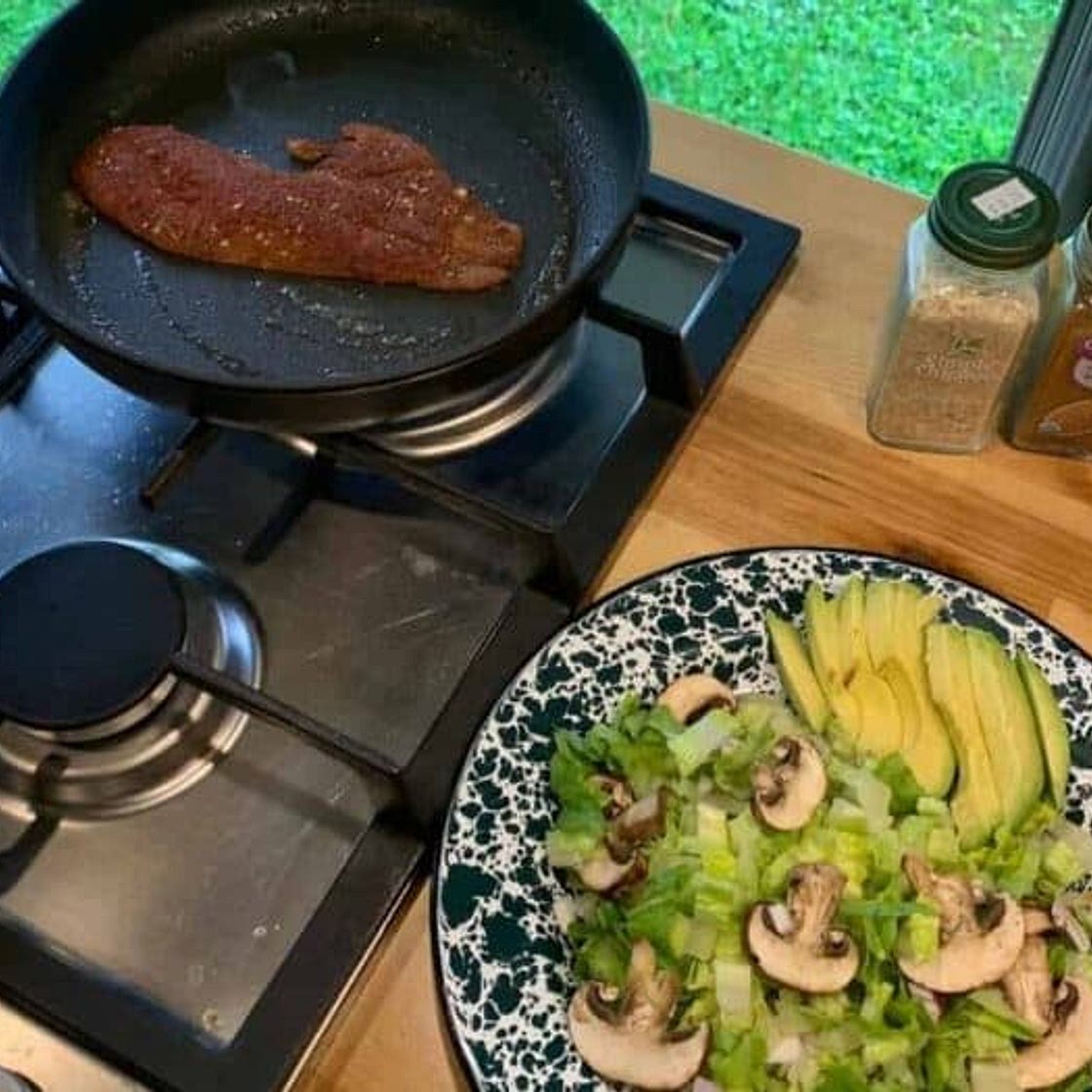 Blackened Crappie salad