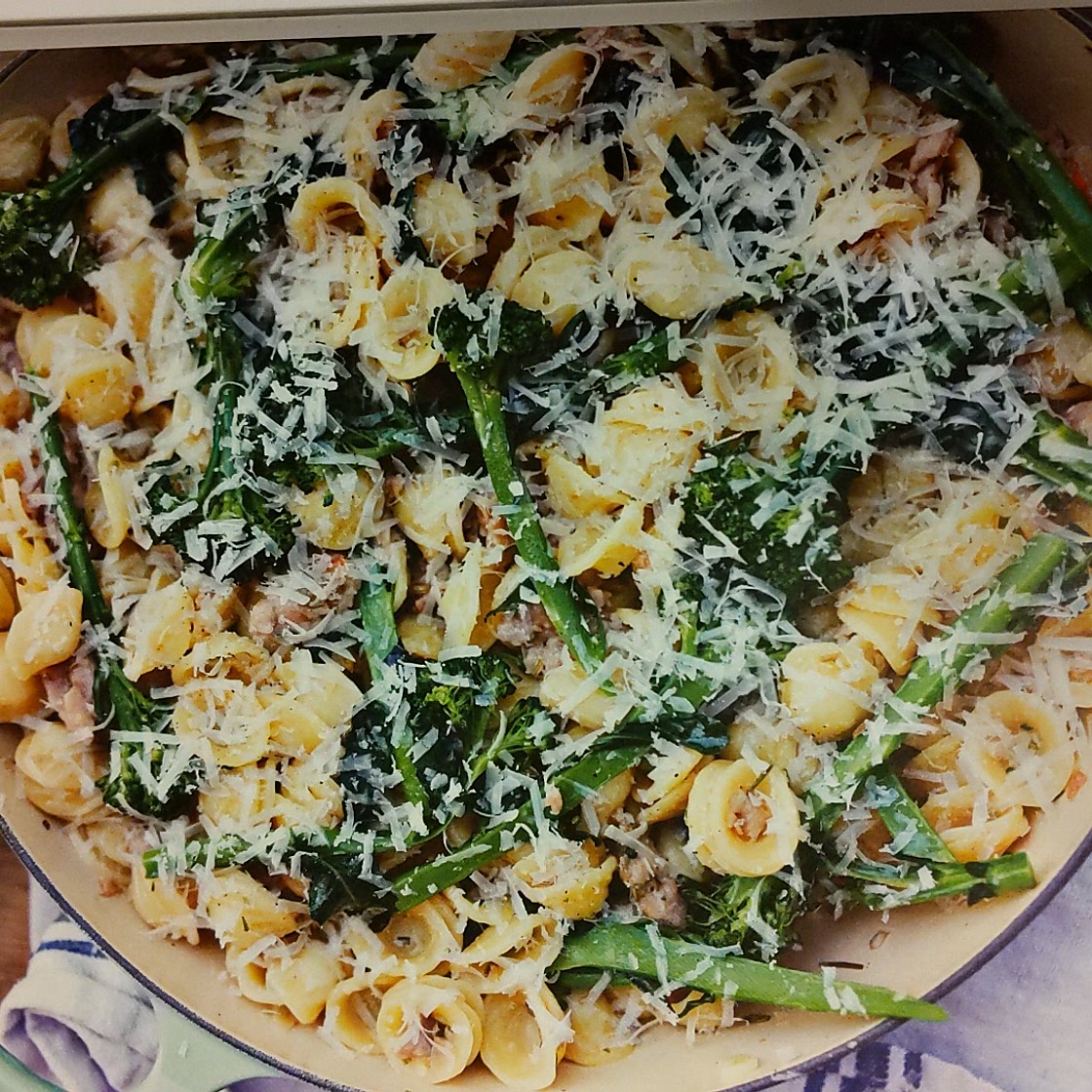 Orecchiette with tenderstem broccoli and Italian sausage