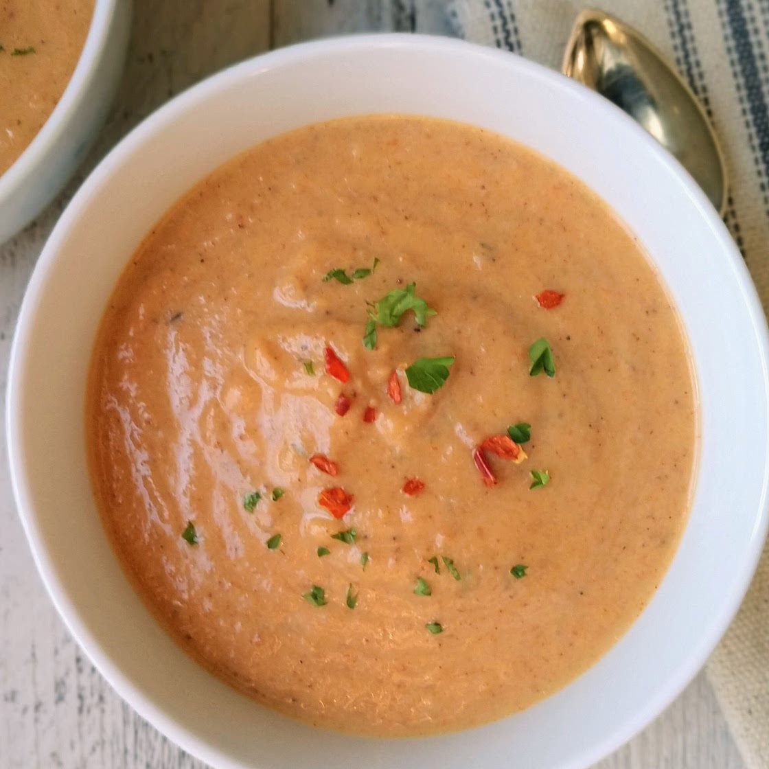 Creamy Cauliflower & Red Pepper Soup — Janeva's Kitchen