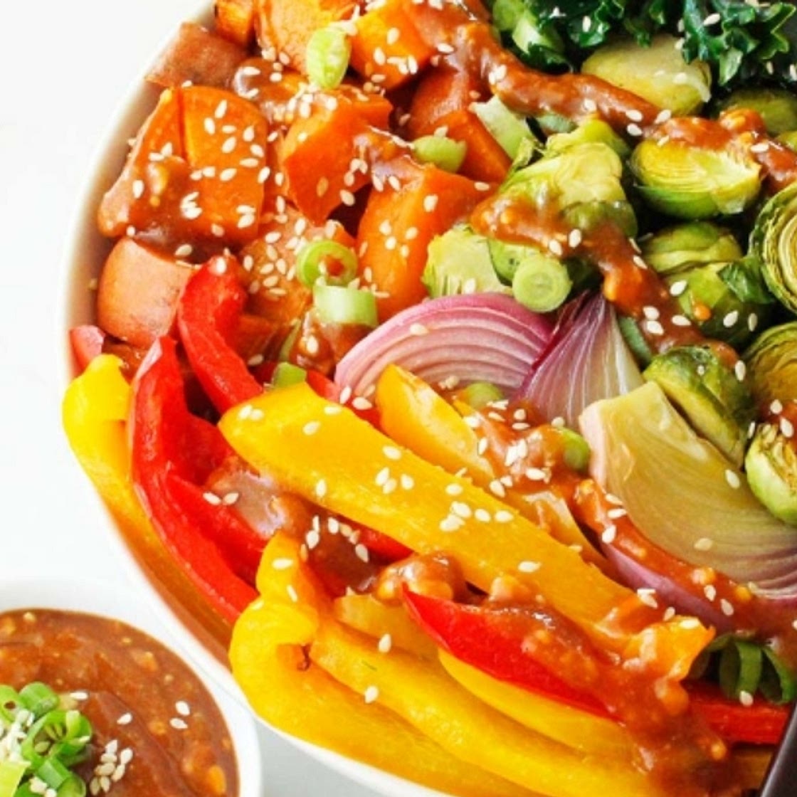Satay Kale & Roasted Vegetable Bowl