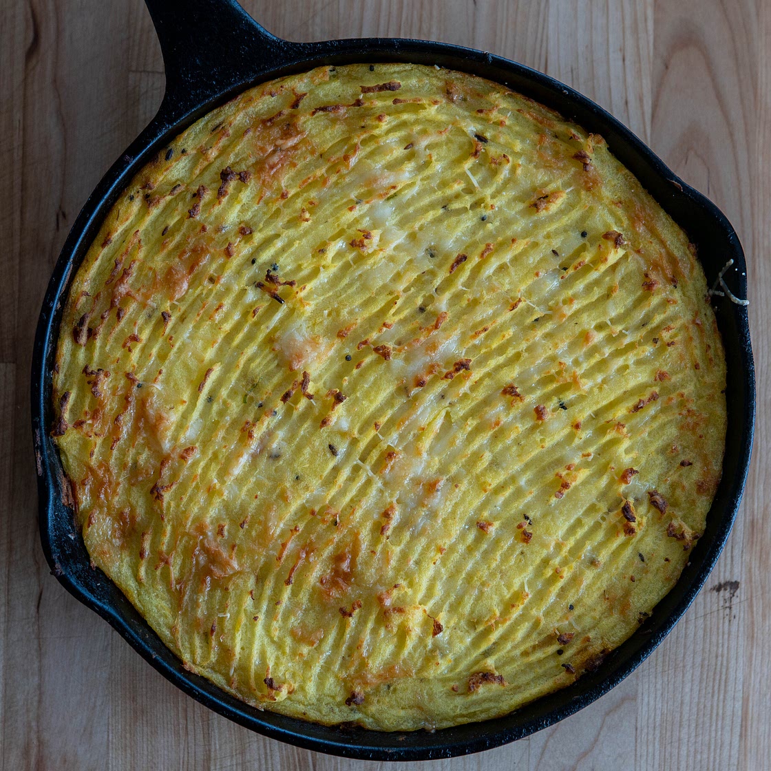 Shepherd's pie, except it's Irish Indian fusion — Ethan