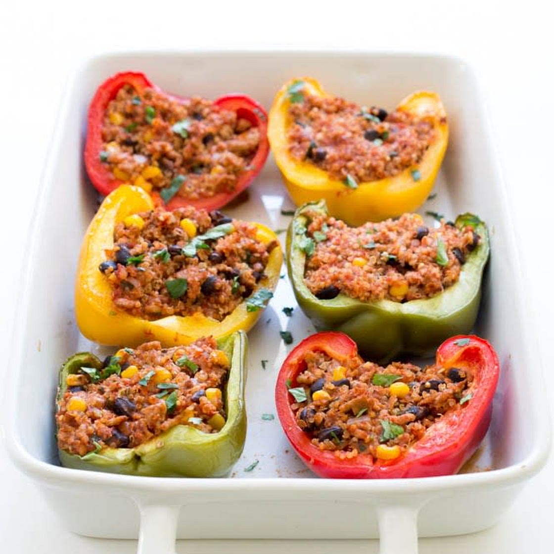 Mexican Quinoa and Turkey Stuffed Peppers