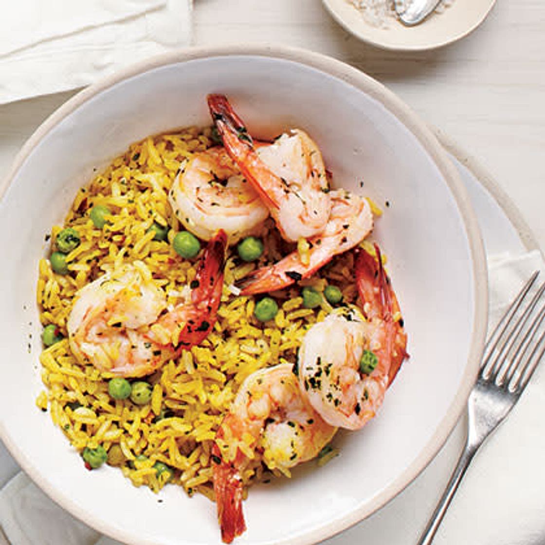 Shrimp and Pea Rice Bowl